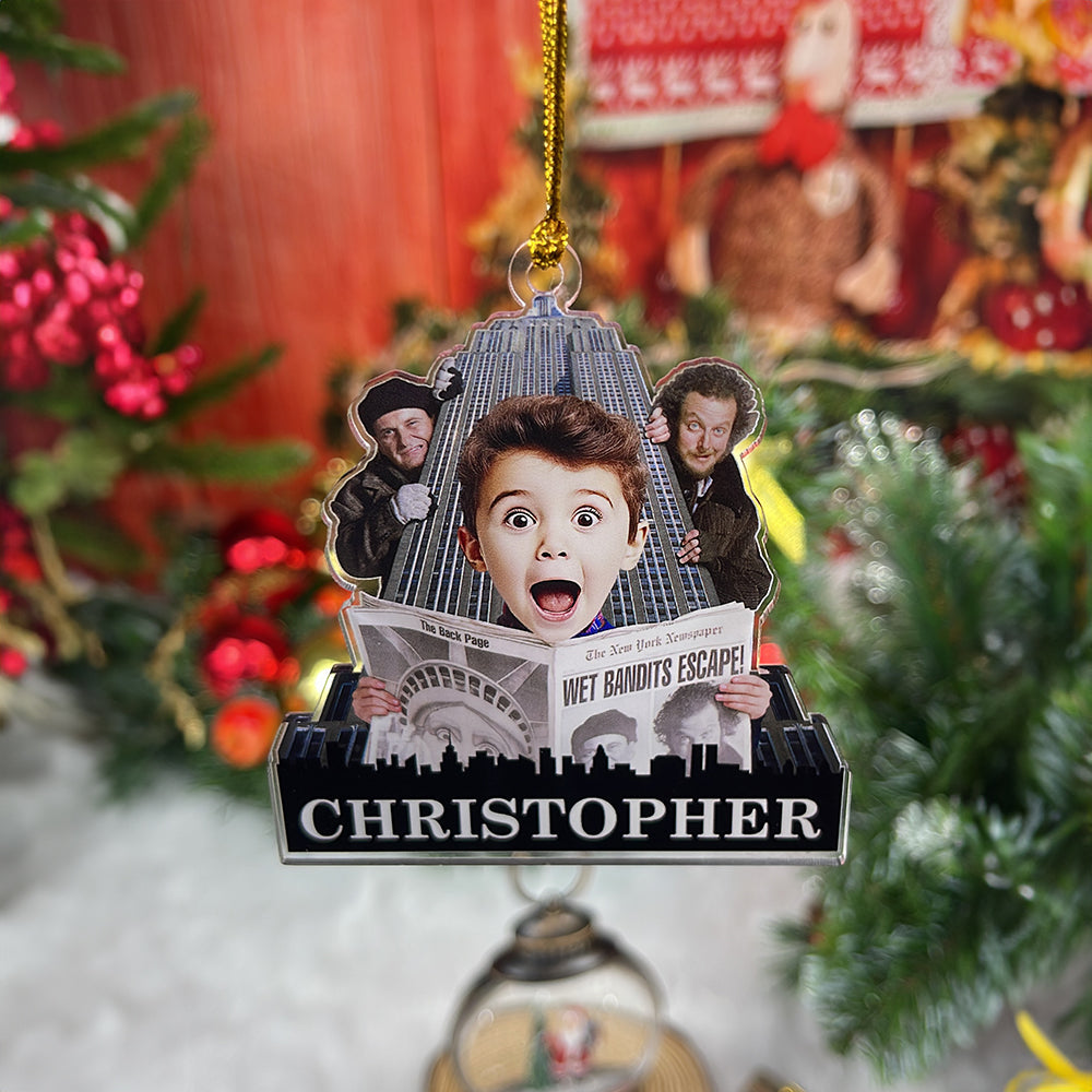 Personalized Home Alone Holiday Ornament Ornament PopCulturePrints