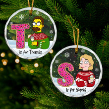 Load image into Gallery viewer, Personalized Christmas Ornament for Movie Lovers - Alphabet Initial Design Ornament PopCulturePrints
