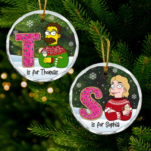 Personalized Christmas Ornament for Movie Lovers - Alphabet Initial Design Ornament PopCulturePrints