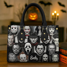 Load image into Gallery viewer, “Embrace the Dark Side” - Horror Patches Leather Bag, Custom Personalized Gifts for Horror Movie Enthusiasts Leather Bag PopCulturePrints
