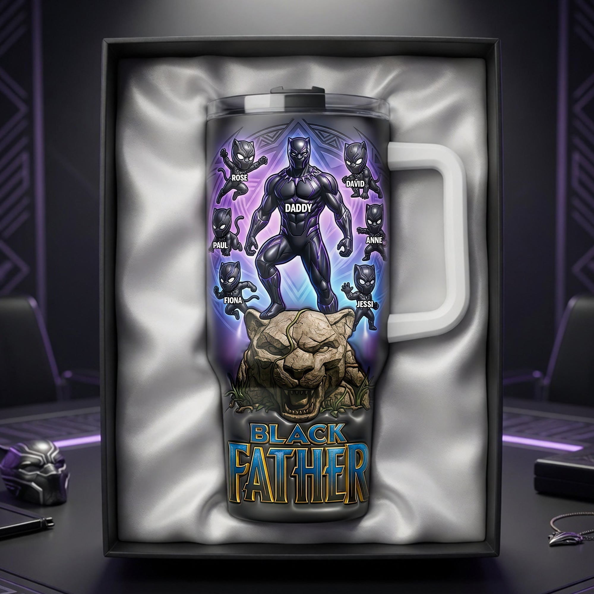 Empowered by Love - The Best Warrior Dad & Kids Tumbler - Personalized Gift for Dads Tumbler Cup PopCulturePrints
