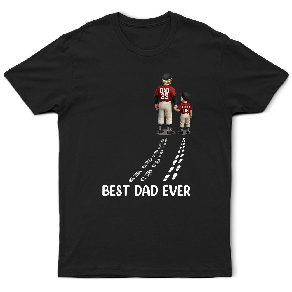 Best Dad Ever - Personalized Baseball T-Shirt T-shirt PopCulturePrints