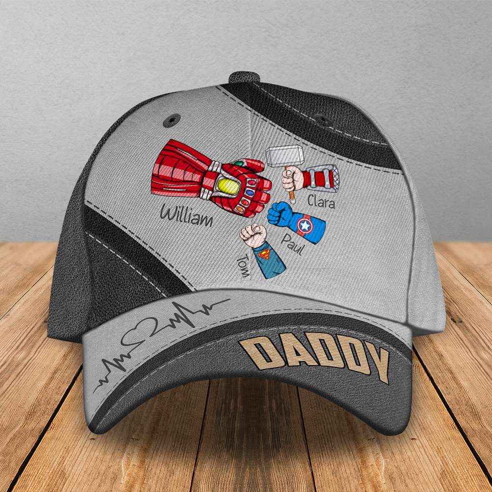 Custom Superhero Dad Cap - Personalized with Kids' Names