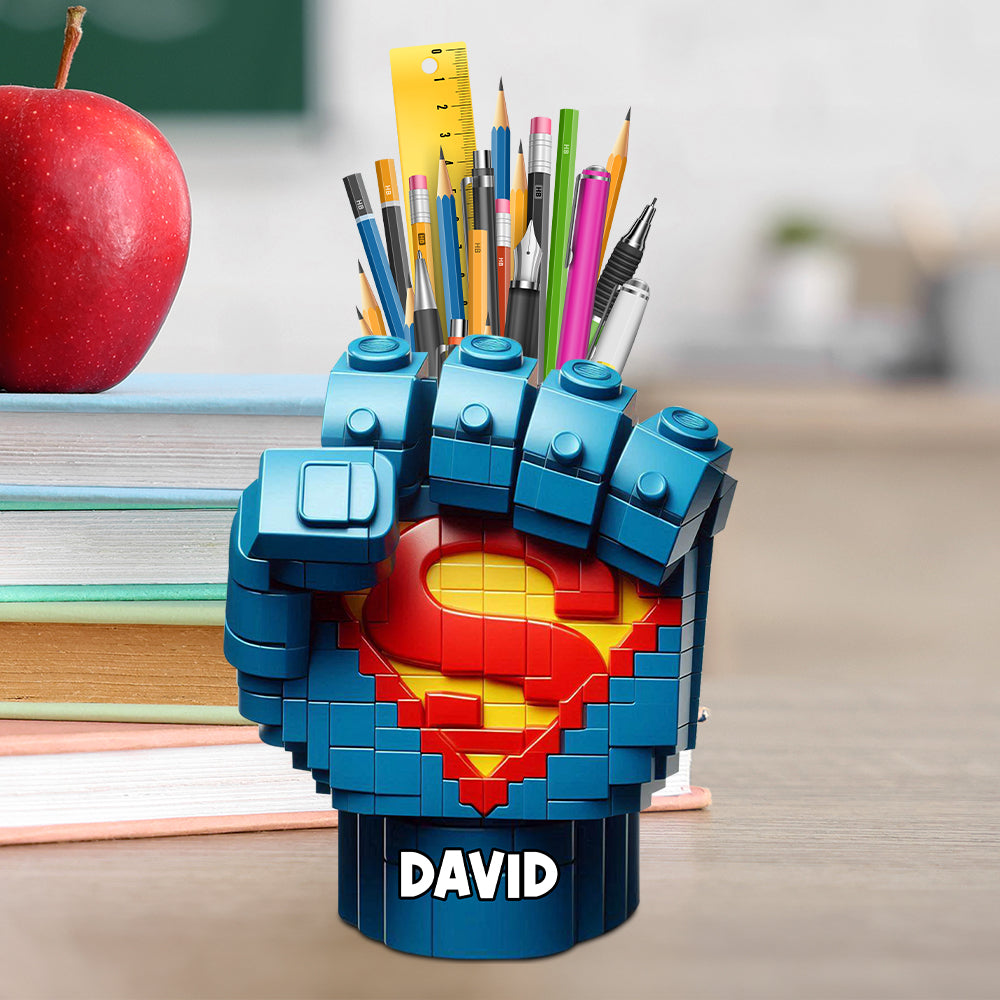 Super Fist Bump Wooden Pen Holder - A Fun and Personalized Gift for Kids Pen Holder PopCulturePrints