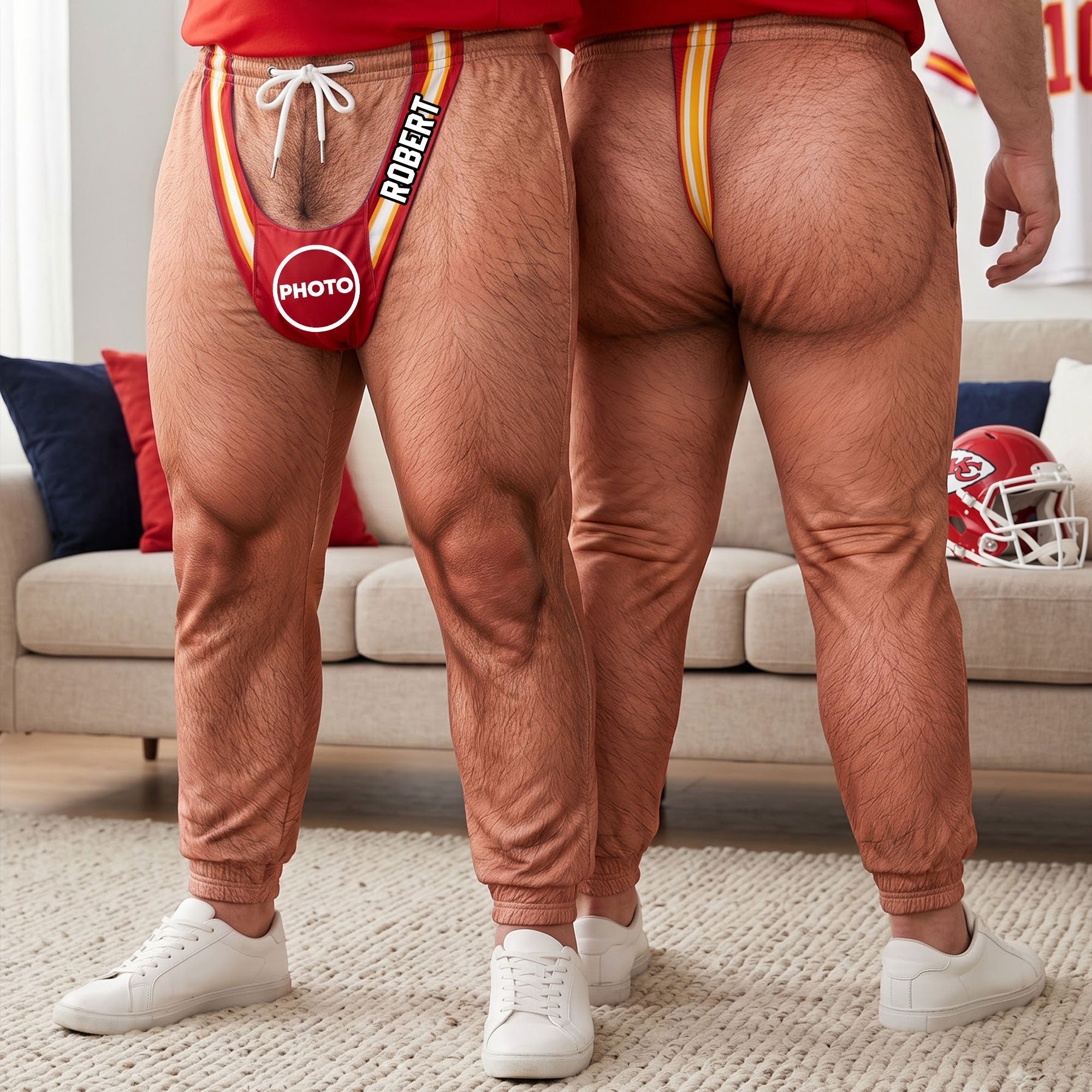 Bring Laughter to Your Game Day: Funny Men's Beach Sweatpants - Personalized Gift for Sports Lovers