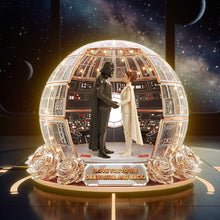 Load image into Gallery viewer, I Love You to the Death Star and Back - Cosmic Couple Acrylic Light Box - Personalized Gift for Couples Light Box PopCulturePrints
