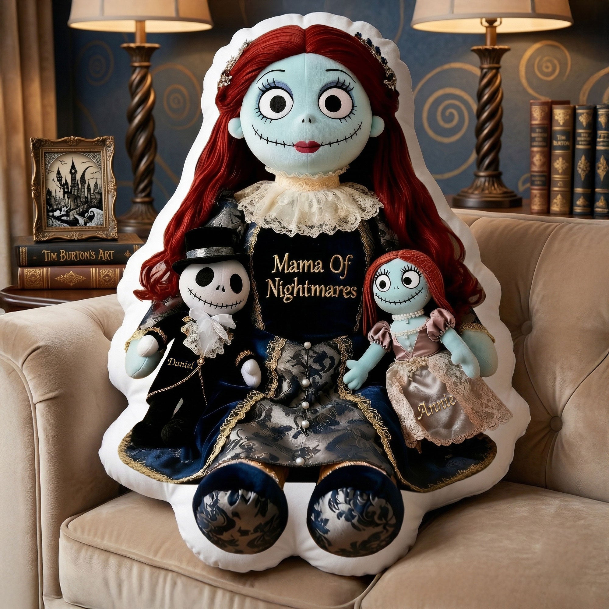 Embrace the Spookiness: Spooky Mama & Little Ones Pillow - Personalized Gift for Mom & Grandma Pillow PopCulturePrints
