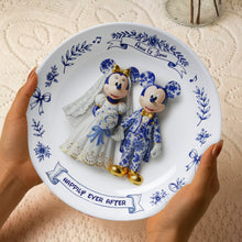 Load image into Gallery viewer, Celebrate Love with Personalized Charm - Cute Cartoon Couple Round Plate Ceramic Round Plate PopCulturePrints
