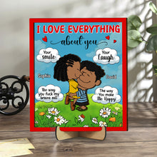 Load image into Gallery viewer, Personalized Couple&#39;s Wood Sign - I Love Everything About You Wood Sign PopCulturePrints
