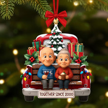 Load image into Gallery viewer, Together Since 2000: A Heartwarming Old Couple Truck Ornament - Custom Photo Gift for Couples Ornament PopCulturePrints
