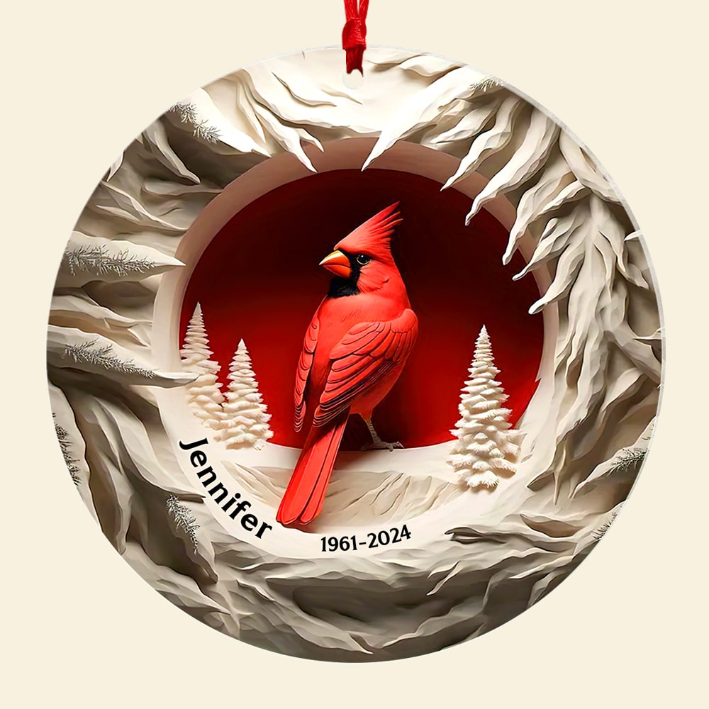 Personalized Cardinal Memorial Ornament for Family Ornament PopCulturePrints