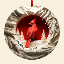 Load image into Gallery viewer, Personalized Cardinal Memorial Ornament for Family Ornament PopCulturePrints
