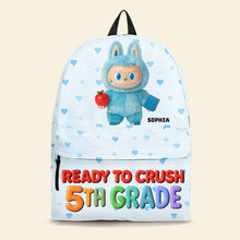 Load image into Gallery viewer, &quot;Ready to Crush 1st Grade&quot; - Cute Monster Backpack - Personalized Gift for Kids Backpack PopCulturePrints
