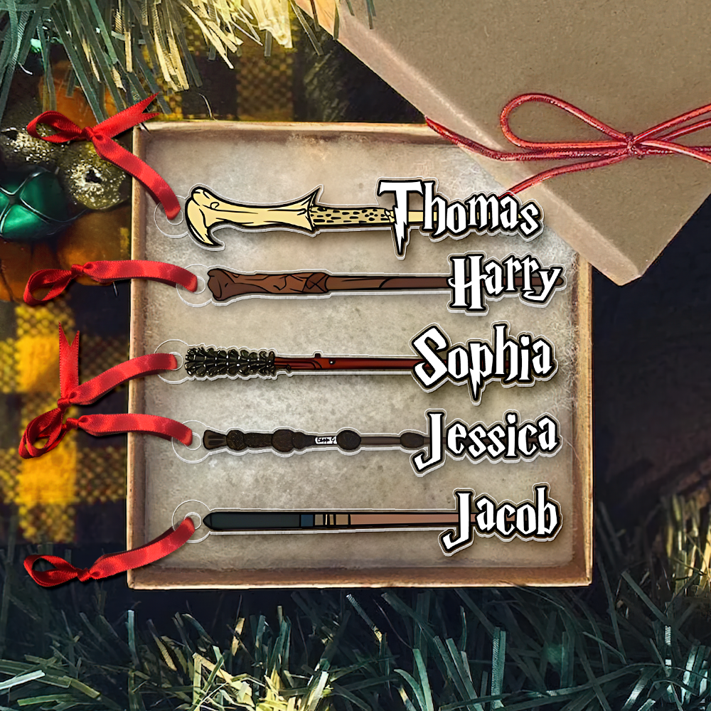 Personalized Magic Wand Christmas Ornaments for Magic Lovers