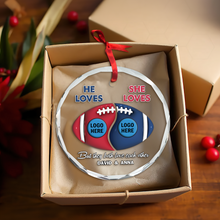 Load image into Gallery viewer, Personalized Football Couple Christmas Ornament - Perfect Valentine&#39;s Day Gifts Ornament PopCulturePrints
