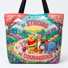 Load image into Gallery viewer, Be Strong And Courageous Tote Bag - Personalized Gift for All Occasions
