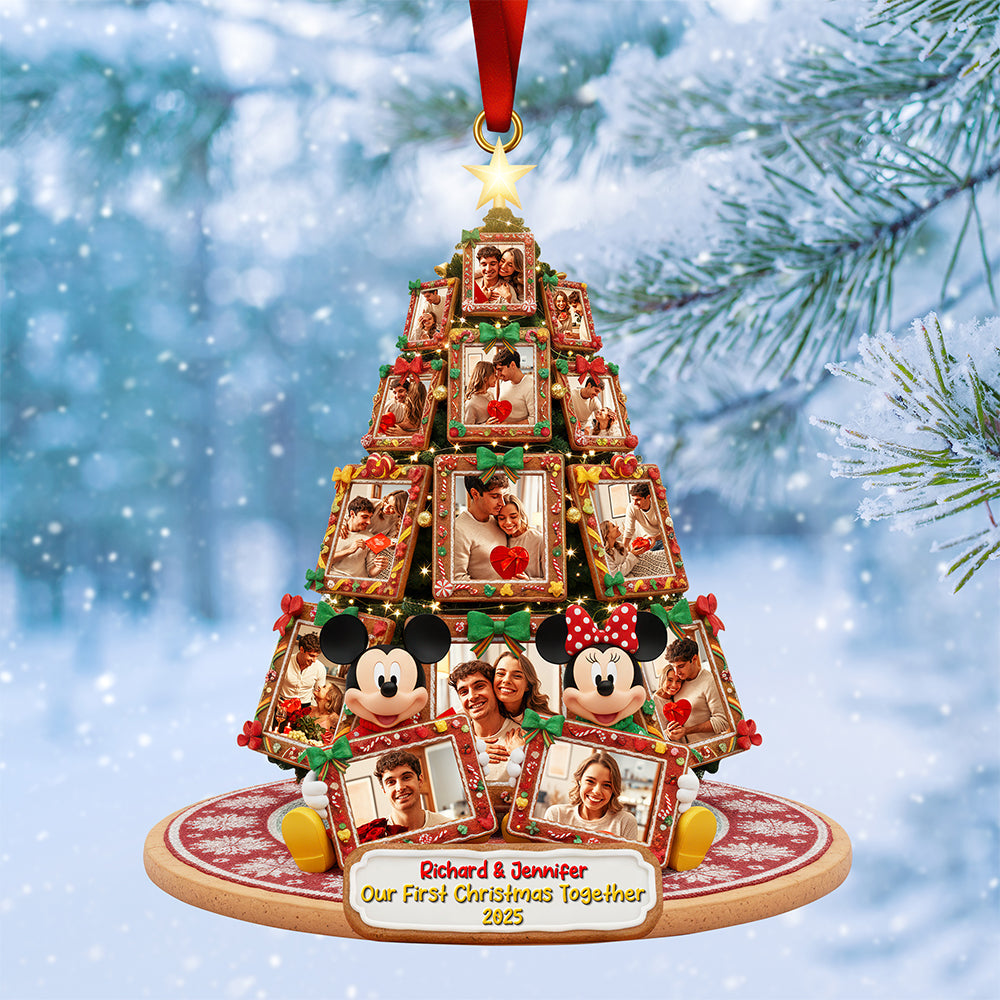 "Celebrate Your Love: Our First Christmas Together Ornament - Personalized Gift for Couples" Ornament PopCulturePrints
