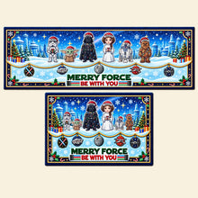 Load image into Gallery viewer, Merry Force Be With You - Personalized Universe War Family Christmas Runner Rug
