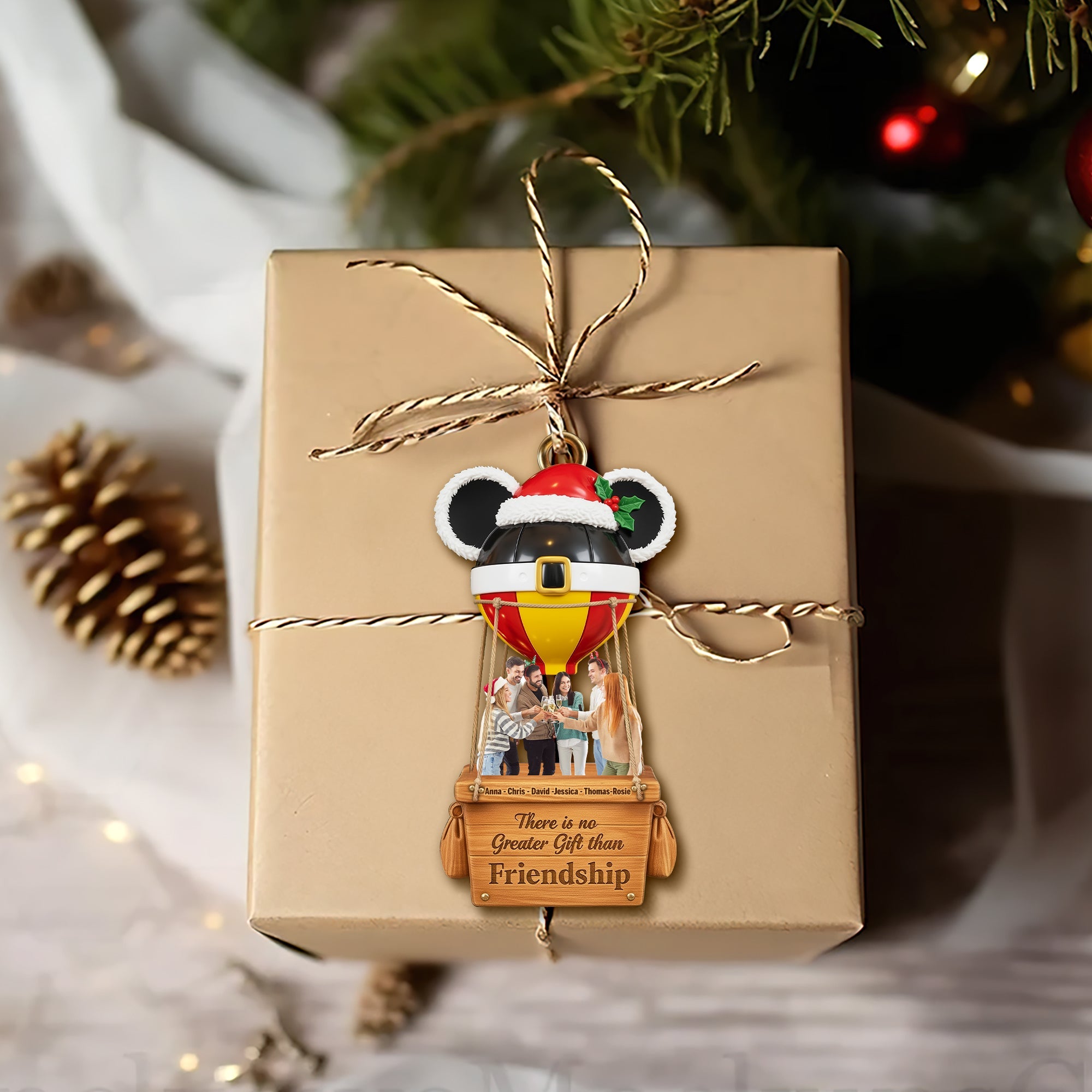 There is no Greater Gift than Friendship - Personalized Photo Ornament for Christmas Ornament PopCulturePrints