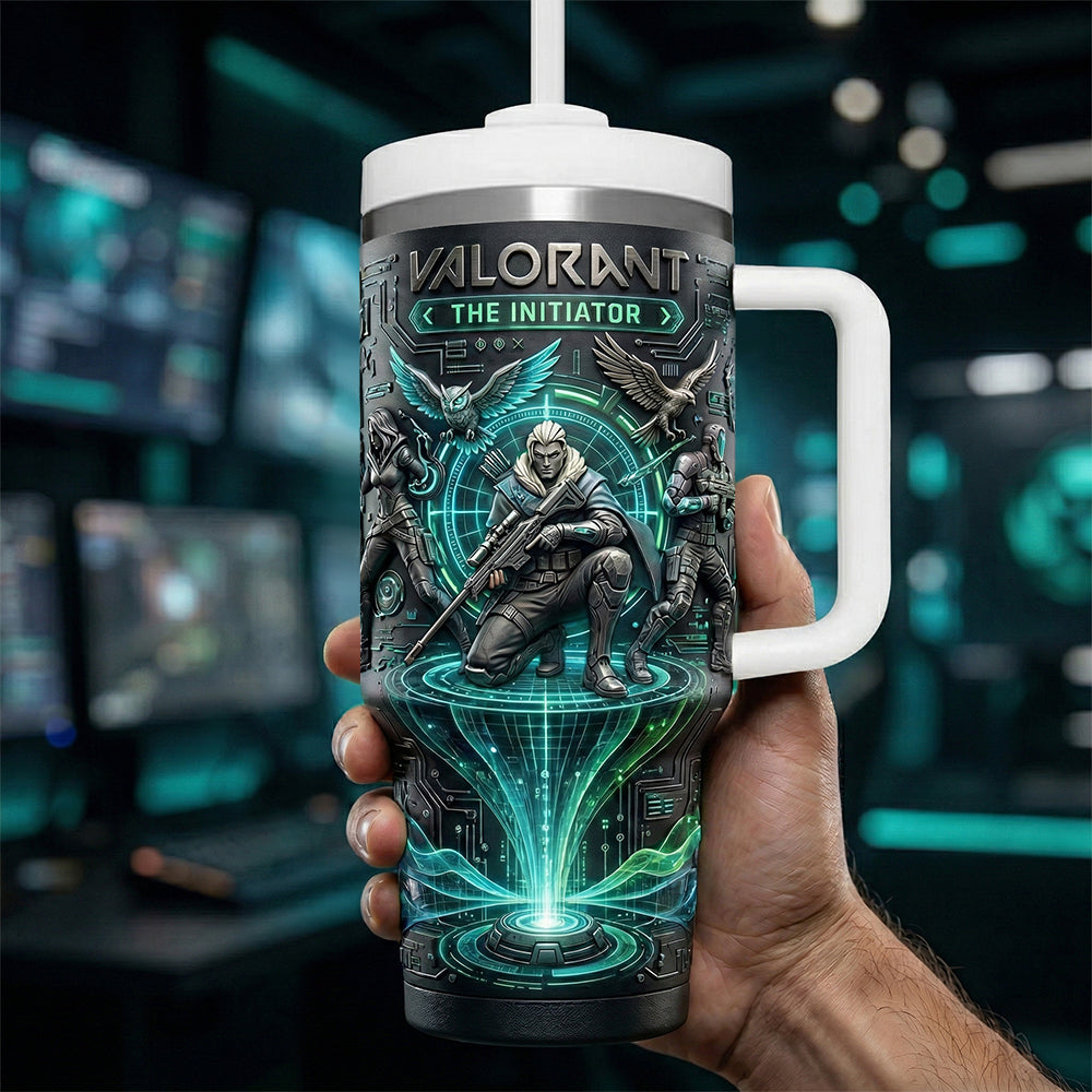 Keep Your Game On! - Futuristic Tumbler Handle, Personalized Gift for Gamers Tumbler Cup PopCulturePrints