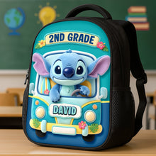 Load image into Gallery viewer, "Back to School Fun with Stitch!" - Personalized Backpack For Kids - Custom Gift for Students Backpack PopCulturePrints
