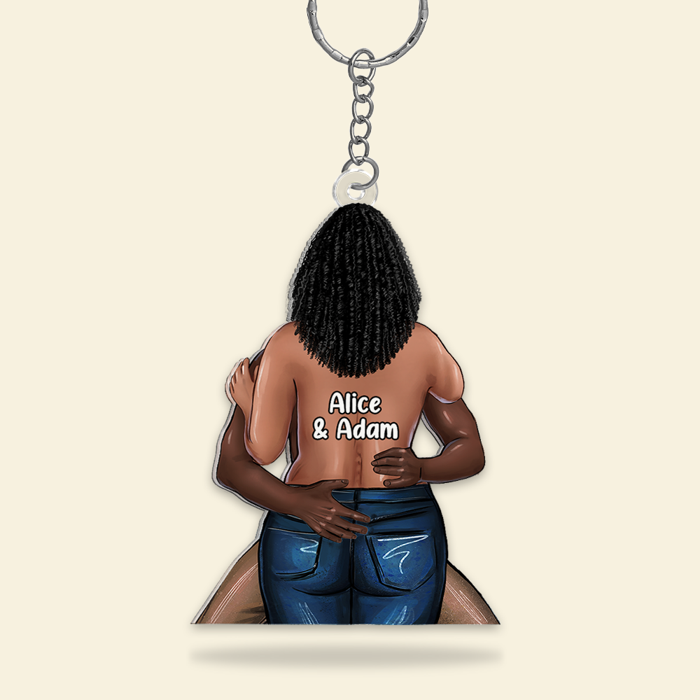 Personalized Naughty Couple Keychain - Customizable Couple Gift Keychains PopCulturePrints