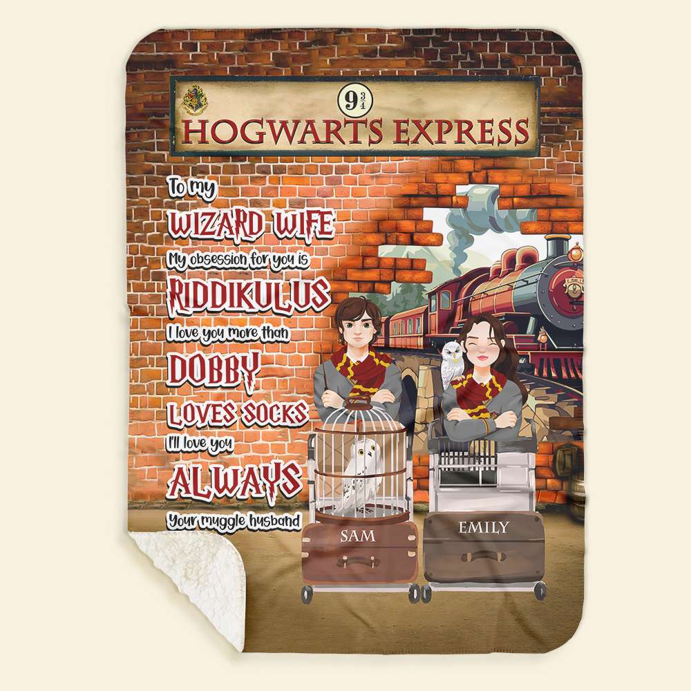 Personalized Hogwarts Express Blanket for Wizard Wives