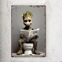 Load image into Gallery viewer, Personalized Funny Metal Sign For Movie Fans - Movie Character Reading in Toilet
