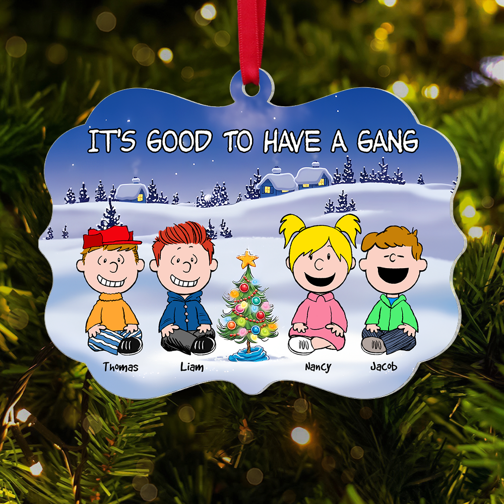 Personalized Best Friends Christmas Ornament - Festive Gang Ornament PopCulturePrints