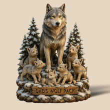Load image into Gallery viewer, “For the Strongest Bond” - Personalized Wolf Dad Plaque - Unique Gifts for Dad, Grandpa, and More Shaped Plaques PopCulturePrints
