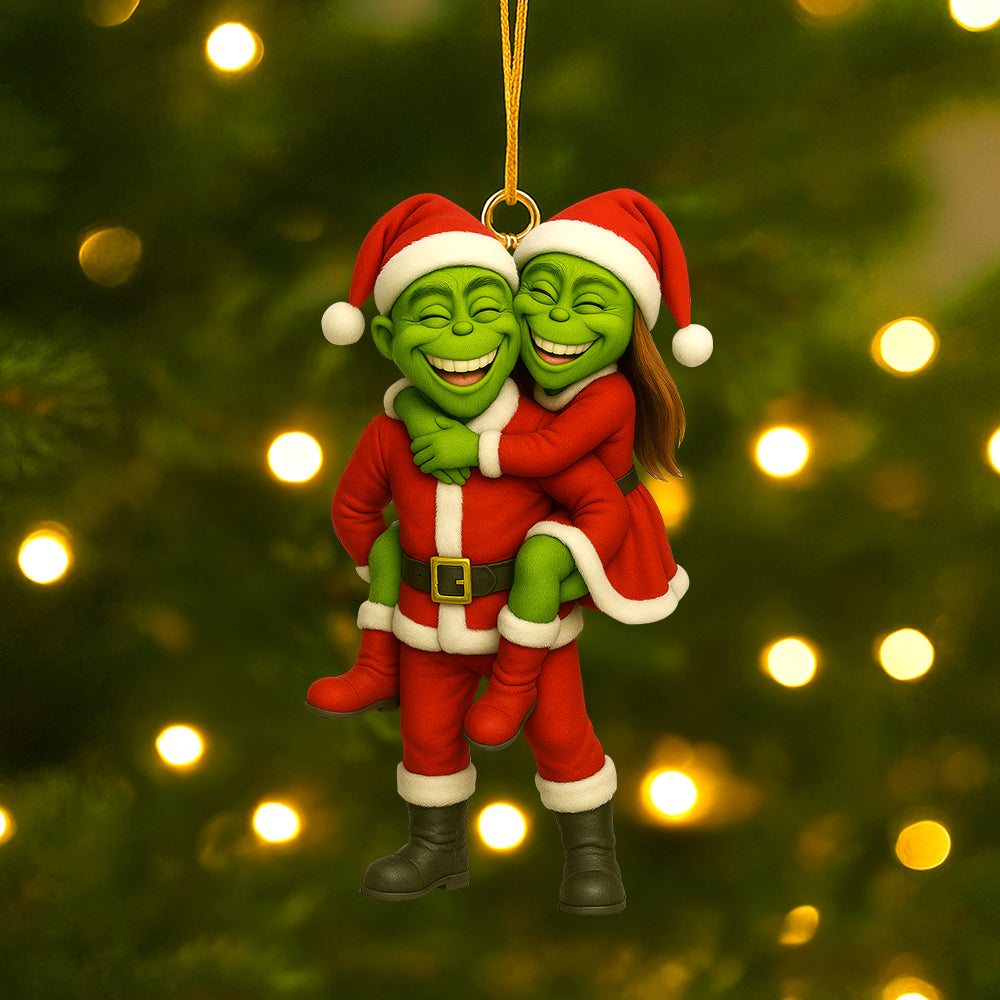 Spread Joy with Our Funny Custom Photo Christmas Acrylic Ornament - A Personalized Gift for Family Lovers! Ornament PopCulturePrints