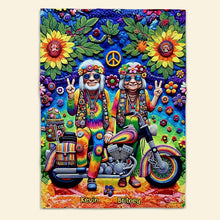 Load image into Gallery viewer, Personalized Hippie Couple Blanket Blanket PopCulturePrints
