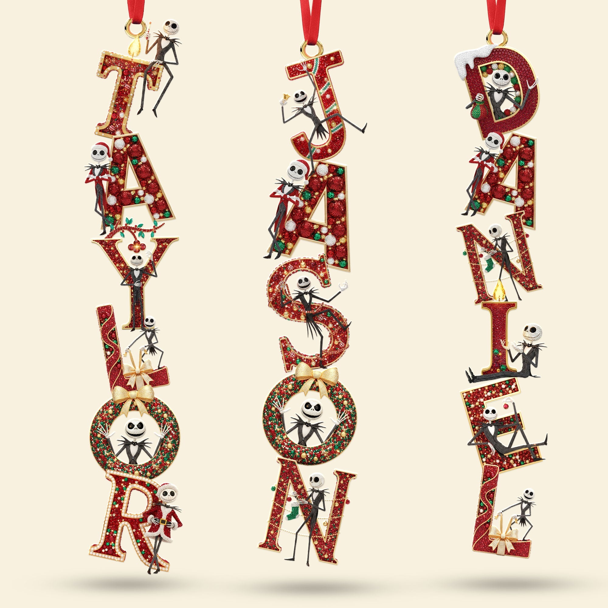 Celebrate With Personalized Joy - Custom Alphabet Letter Ornament - Perfect Holiday Gift for Friends and Family Ornament PopCulturePrints