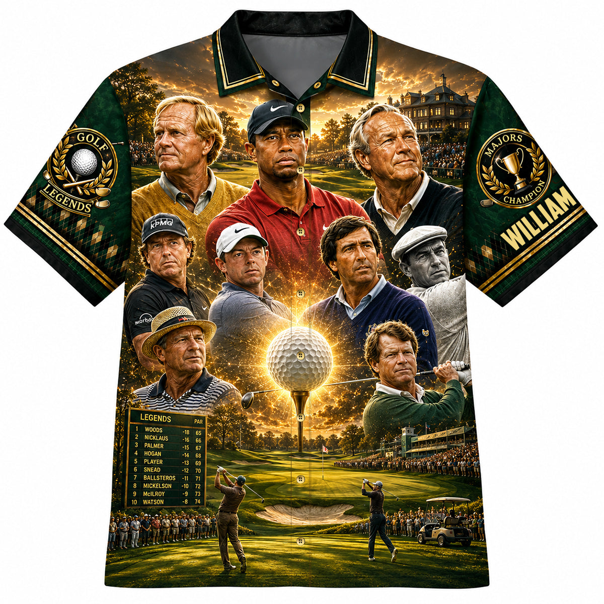 Golf Legends Hawaiian Shirt - Personalized Gift for Golf Lovers