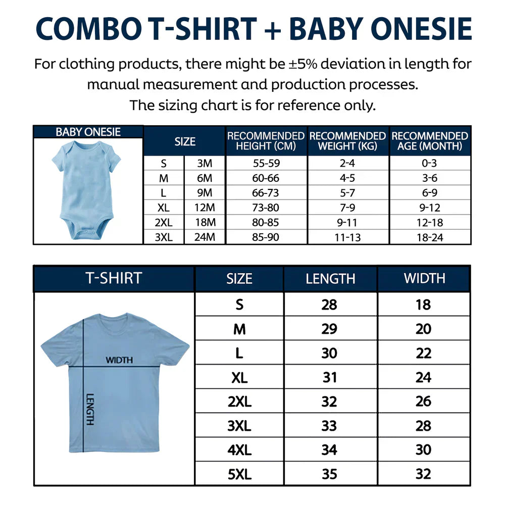 Happy First Father's Day as my DADDY - Personalized Combo T-Shirt & Baby Onesie for Dad and Grandpa T-shirt PopCulturePrints