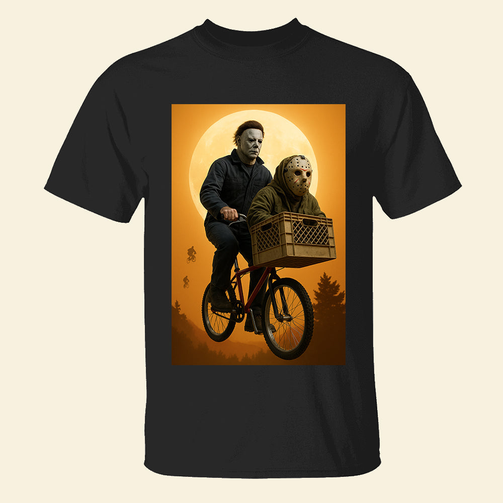 “Ride into Halloween Horror!” - Customizable Bike Ride Sweatshirt for Horror Fans Shirts PopCulturePrints
