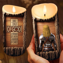 Load image into Gallery viewer, Personalized Knight Woman LED Candle - A Meaningful Gift for Her Led Candle PopCulturePrints

