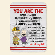 Load image into Gallery viewer, Personalized Firefighter Couple Blanket - Unique Gift for Firefighter Lovers Blanket PopCulturePrints
