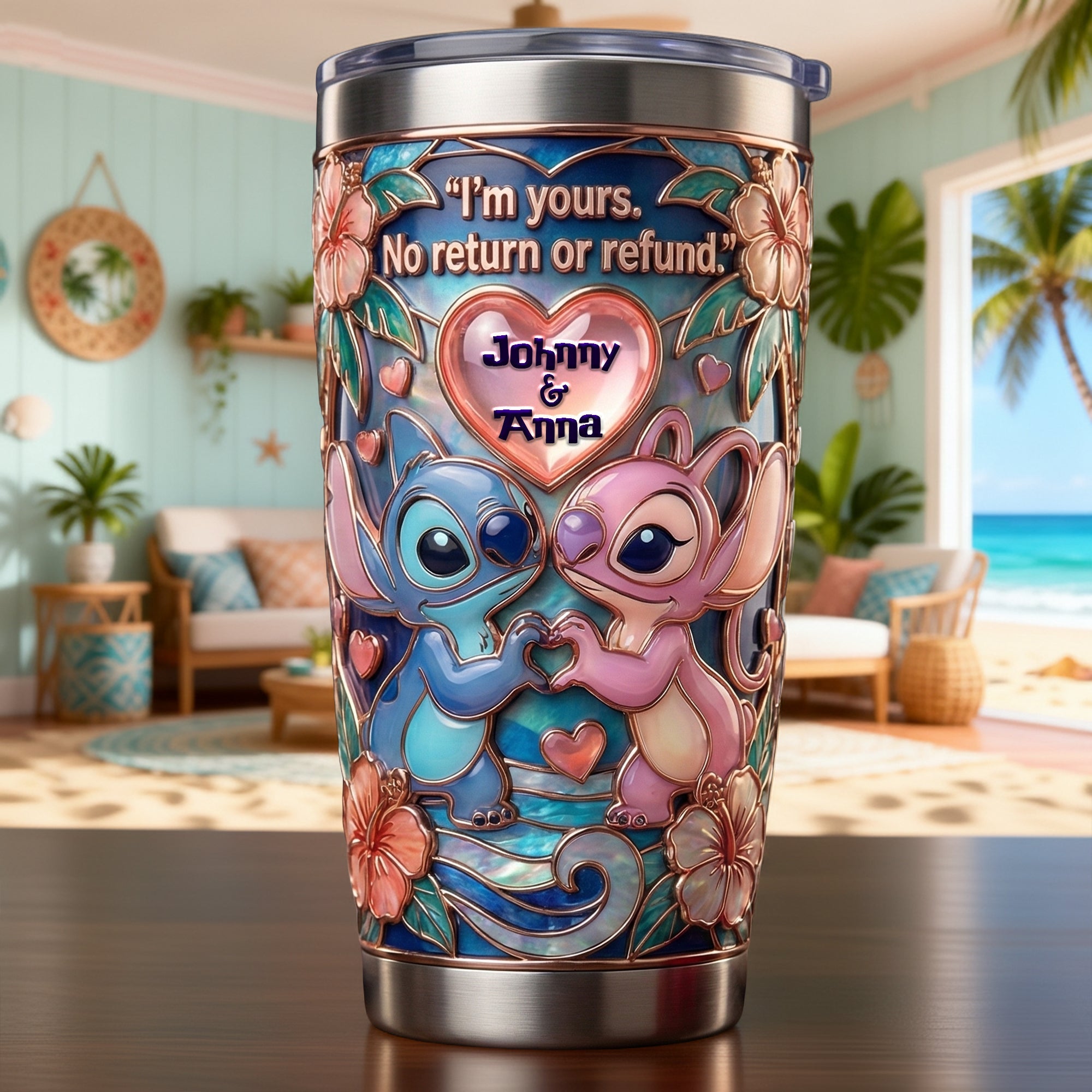 "I'm yours, No return or refund" - Love Tumbler, Personalized Custom Gift for Couples Tumbler Cup PopCulturePrints
