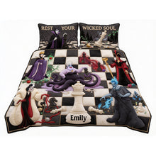 Load image into Gallery viewer, Unleash the Dark Charm - Mystical Villains Chess Quilt Bed Set - Personalized Gifts Bedding Set PopCulturePrints
