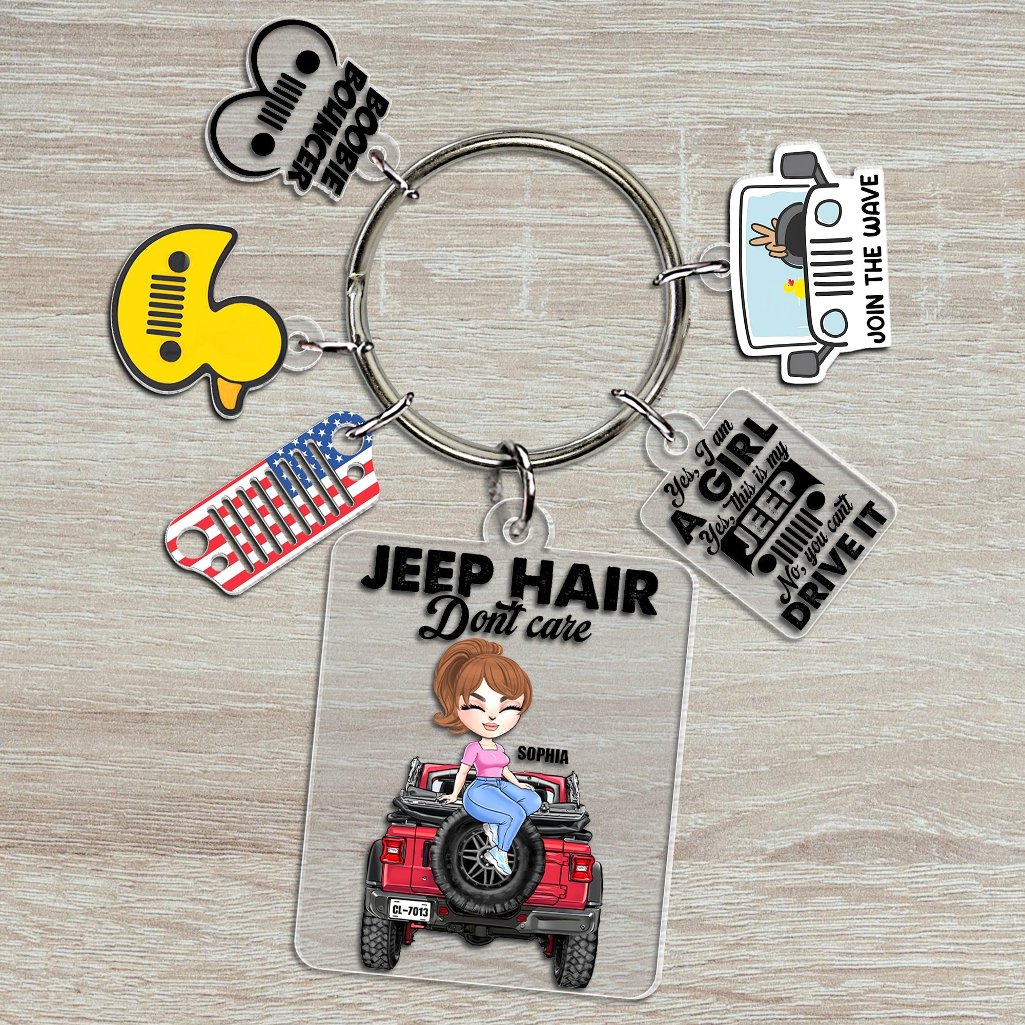 Personalized Jeep Lover Keychain Set - Fun and Stylish Designs