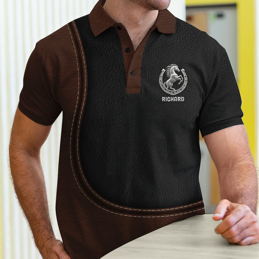 “Ride with Passion” - Personalized Horse Lover 3D Polo Shirt - Custom Photo Gift for Horse Riders Polo Shirts PopCulturePrints