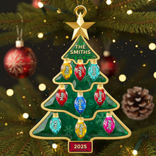 Load image into Gallery viewer, Celebrate Family Togetherness with a Personalized Light-Up Christmas Tree Ornament Ornament PopCulturePrints
