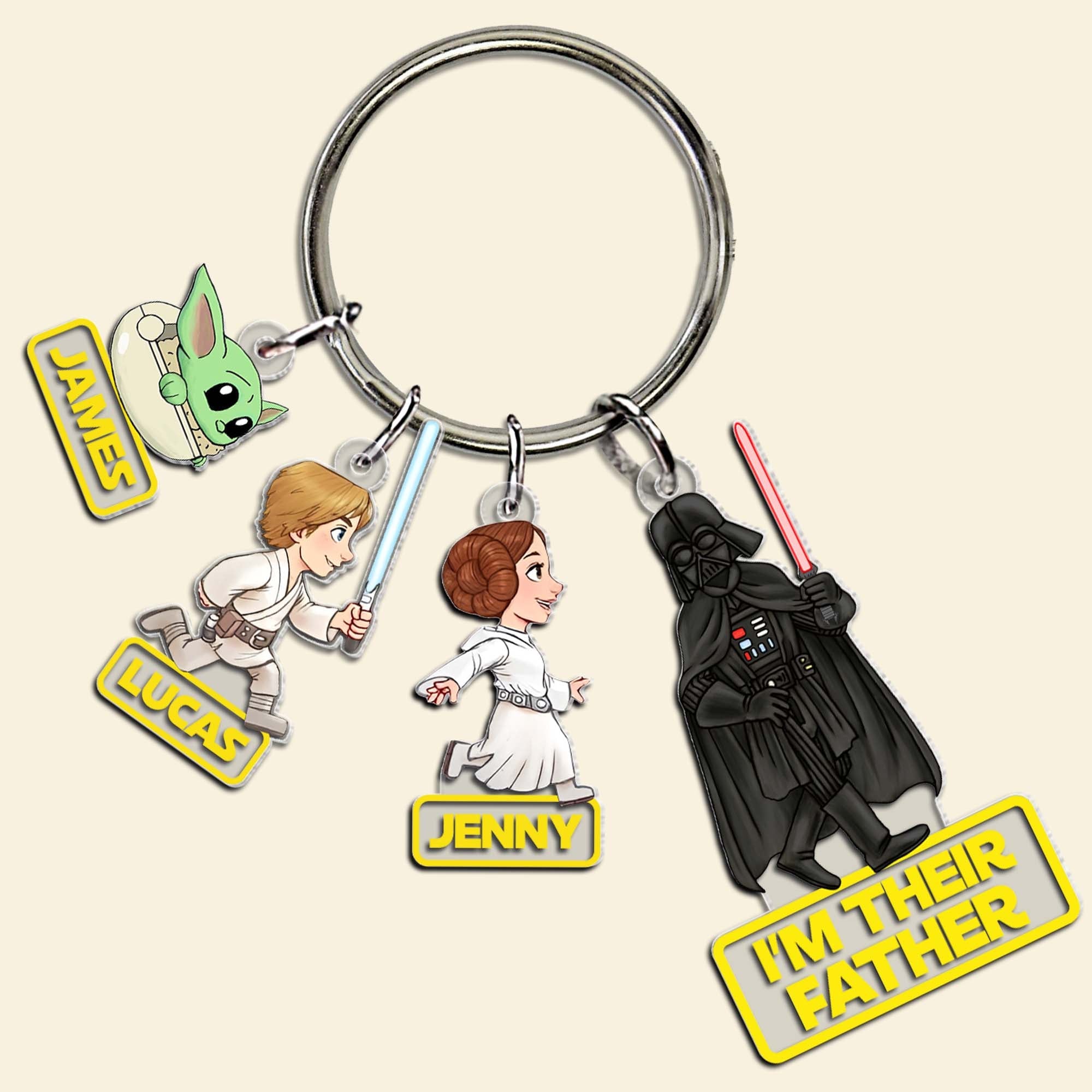 Personalized Father's Day Keychain - Galactic Theme Keychains PopCulturePrints