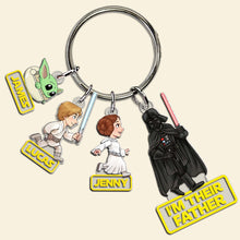 Load image into Gallery viewer, Personalized Father&#39;s Day Keychain - Galactic Theme Keychains PopCulturePrints
