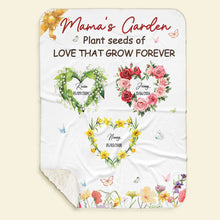Load image into Gallery viewer, &quot;Plant seeds of LOVE THAT GROW FOREVER&quot; - Personalized Blanket for Mom &amp; Grandma Blanket PopCulturePrints
