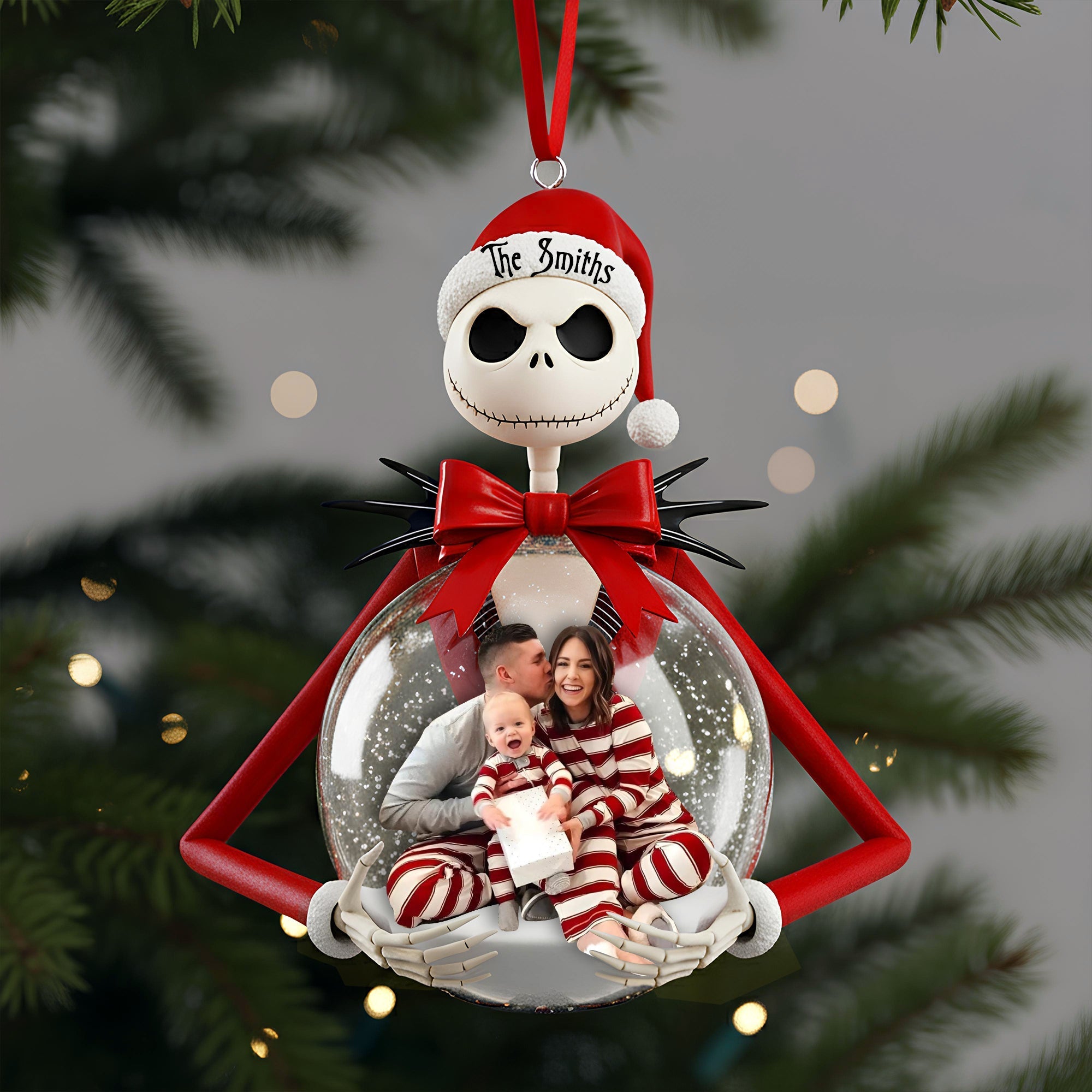 “Celebrate the Spooky Season” - Gothic Christmas Custom Photo Ornament - Personalize Your Unique Family Gift Ornament PopCulturePrints