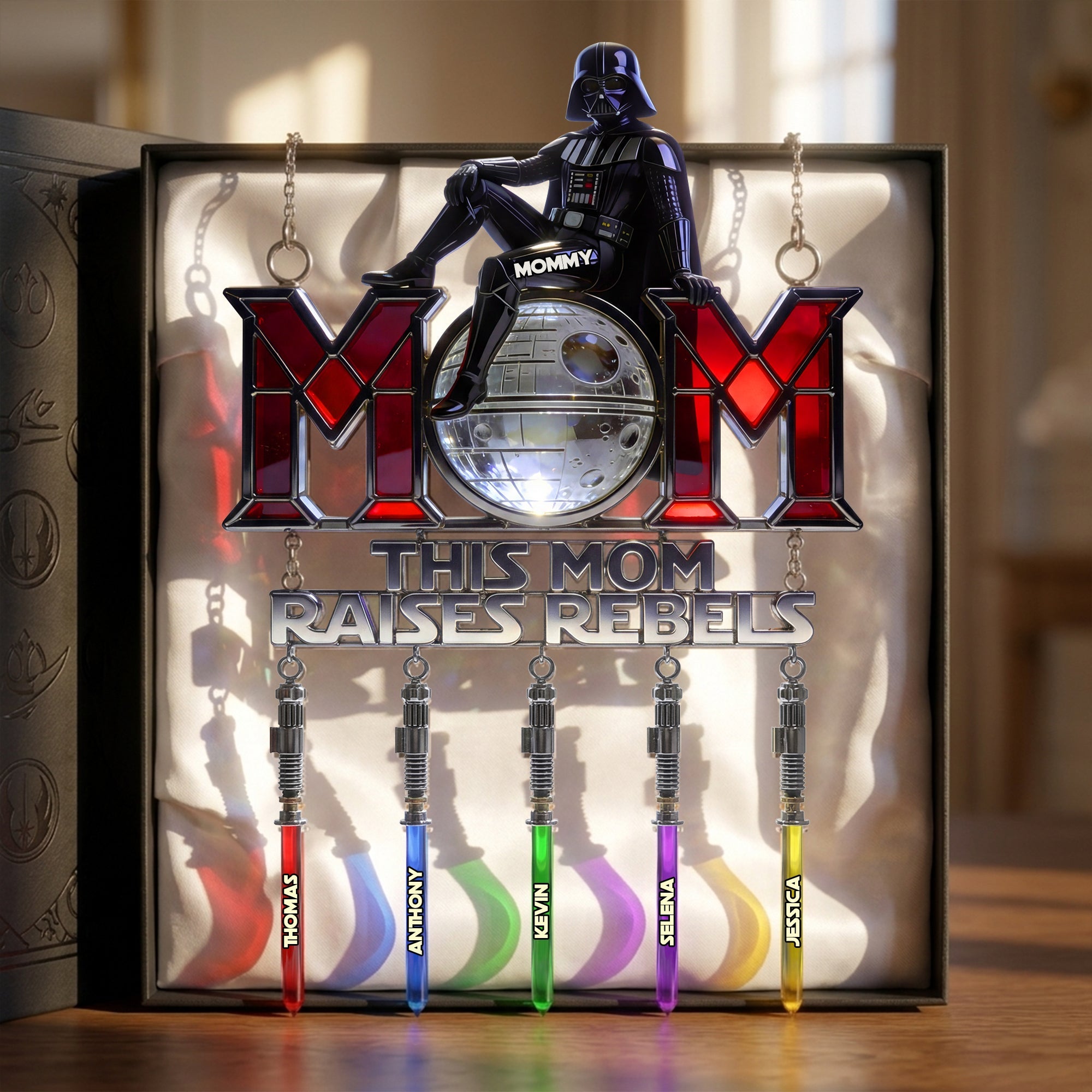 "This Mom Raises Rebels" - Personalized Suncatcher for Moms, Perfect Gift for Any Occasion Ornament PopCulturePrints