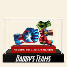 Load image into Gallery viewer, Super Fist Bump Dad Plaque - A Personalized Gift for Every Super Dad Shaped Plaques PopCulturePrints
