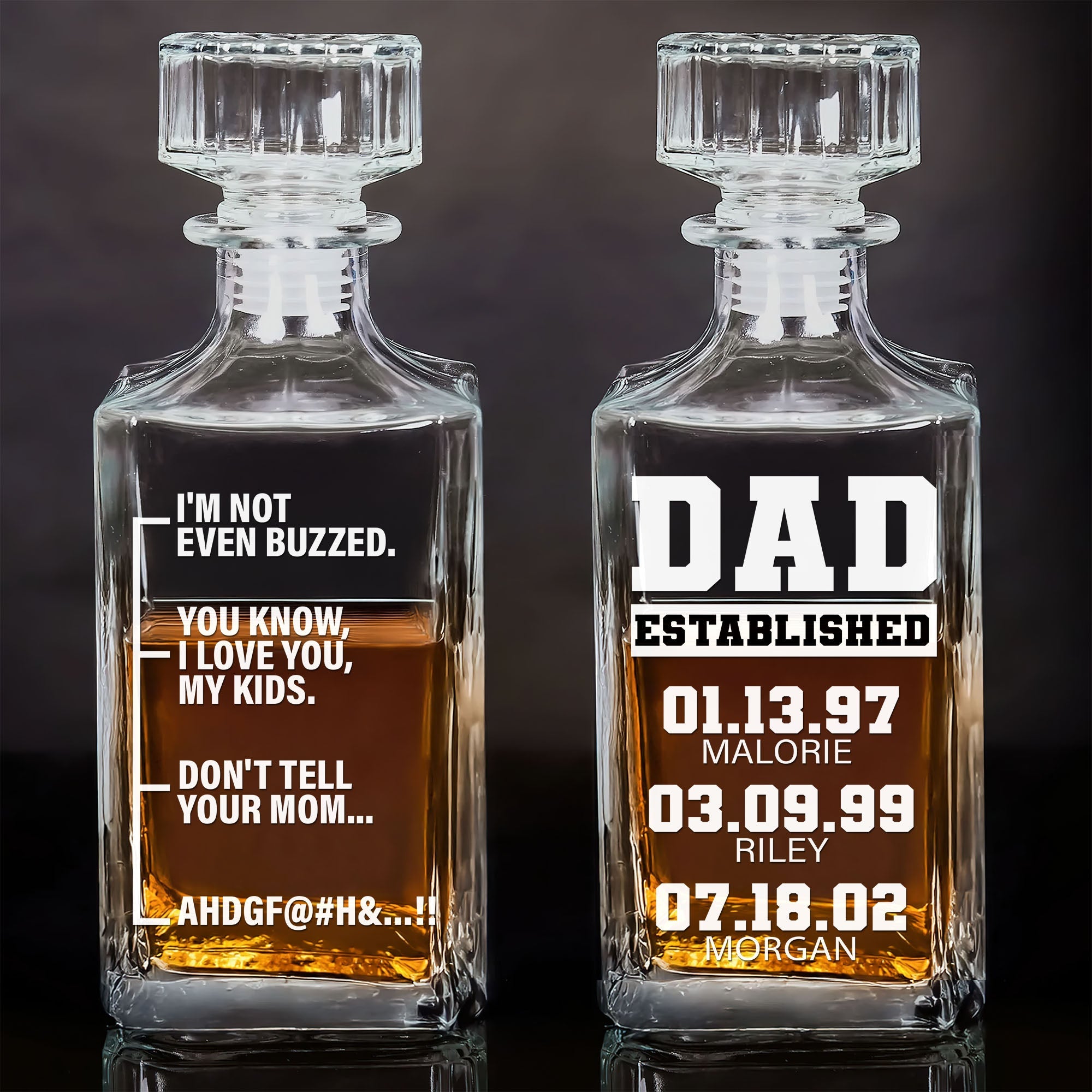 "I'm Not Even Buzzed" - Funny Whiskey Bottle Personalized Gift for Dad - Custom Gift for Dads and Grandpas Whiskey Bottle PopCulturePrints